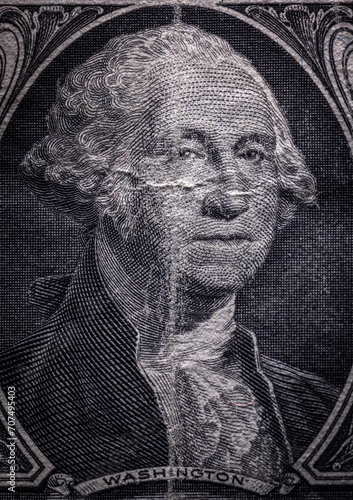 Close up of a one dollar bill