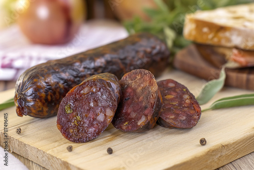 Spanish morcilla sausage photo