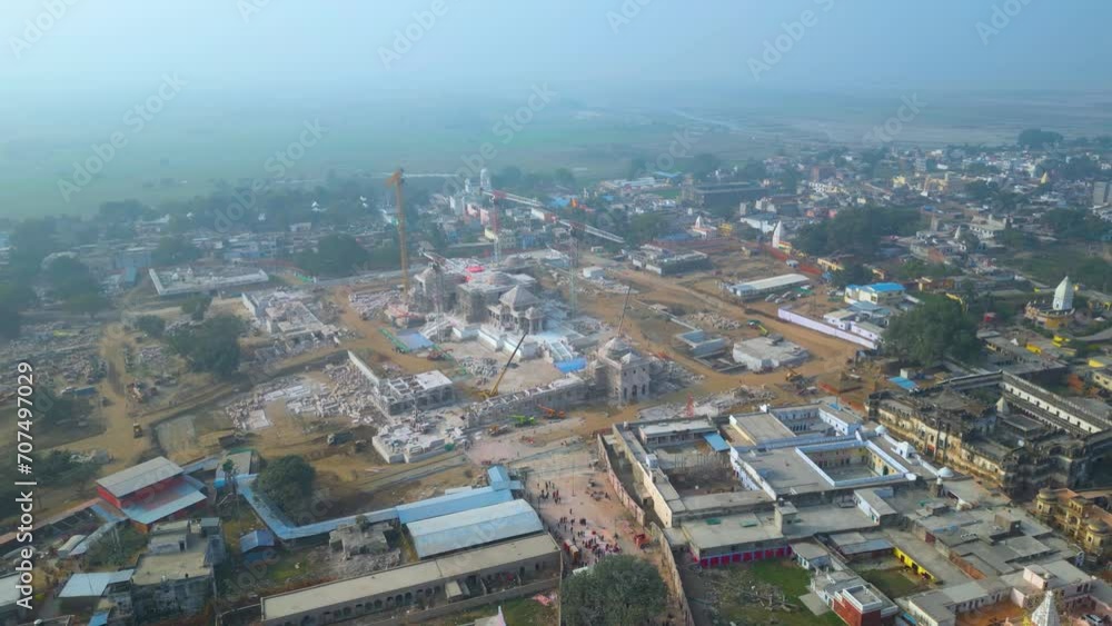 Ayodhya Drone view Shri Ram Mandir, Shri Hanuman Garhi Mandir, Lata Mangeshkar Chowk and Ram ki Paidi Ghats
Ayodhya Drone view Shri Ram Mandir, Shri Hanuman Garhi Mandir, Lata Mangeshkar Chowk and Ram ki Paidi Ghats