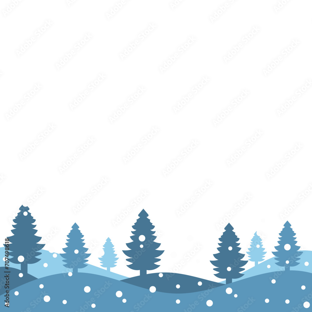 Obraz premium Tree Winter Landscape Vector