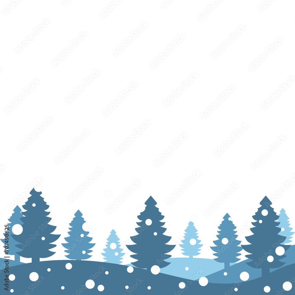 Tree Winter Landscape Vector Tree Winter Landscape Vector