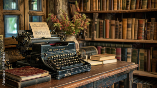 Literary Haven: Writer's Retreat with Typewriter
