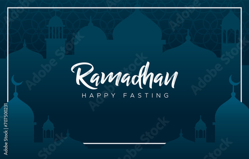 ramadan 2024 banner with blue background design