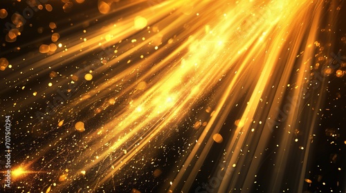 Abstract golden lines background with glow effect, flare light background