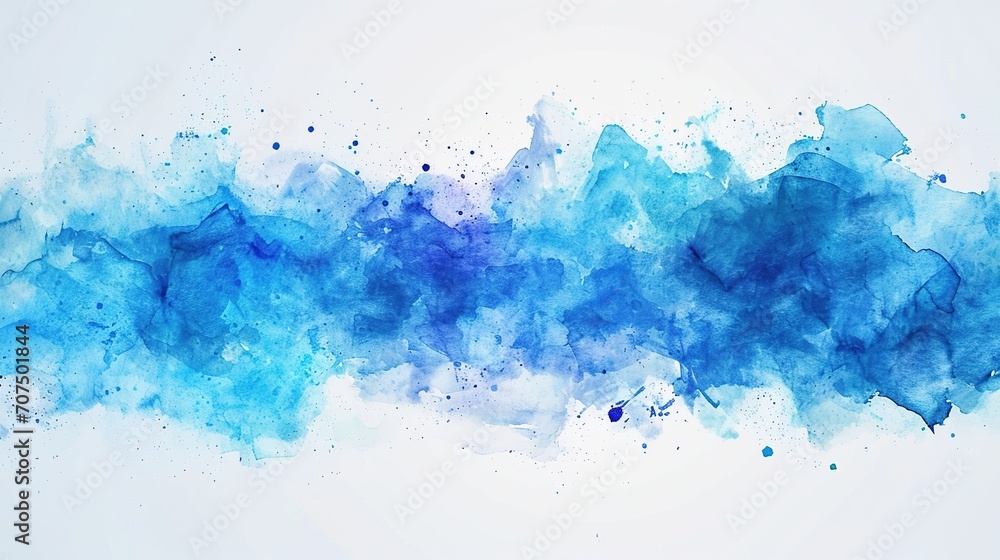Abstract watercolor palette of blue colors, mix color - obrazy, fototapety, plakaty 