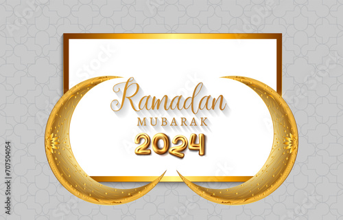 ramadan 2024 banner with white and golden background design