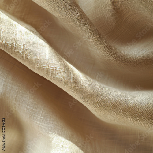 Natural Linen Artistry: A Beige Textile Close-Up