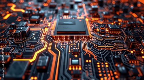 Circuit board. Technology background. Central Computer Processors CPU concept. Motherboard digital chip