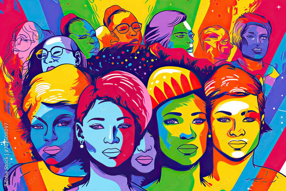 LGBT Pride Pop Art: Celebrating Diversity with Vibrant Illustrations and Textures LGBT Pride Pop Art: Celebrating Diversity with Vibrant Illustrations and Textures