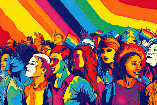 LGBT Pride Pop Art: Celebrating Diversity with Vibrant Illustrations and Textures
