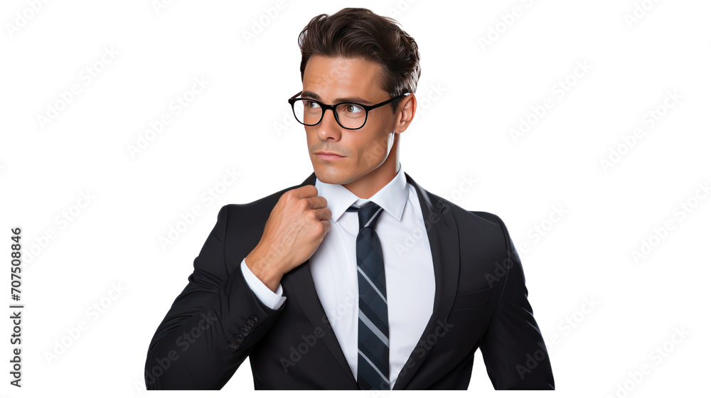 portrait of handsome businessman in suit and glasses isolated on white background, isolated on transparent and white background.PNG image. portrait of handsome businessman in suit and glasses isolated on white background, isolated on transparent and white background.PNG image.