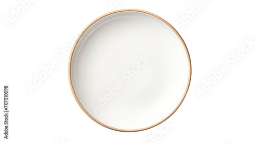 Empty ceramic round plate isolated on white background. photo