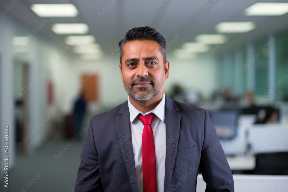 Businessman in Professional Attire Standing in Office Businessman in Professional Attire Standing in Office