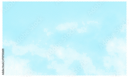 Abstract sky halftone background. Blue dots on white background. Vector illustration