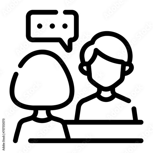 interview Line Icon