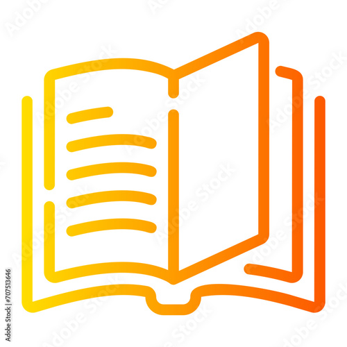 book Line Gradient Icon
