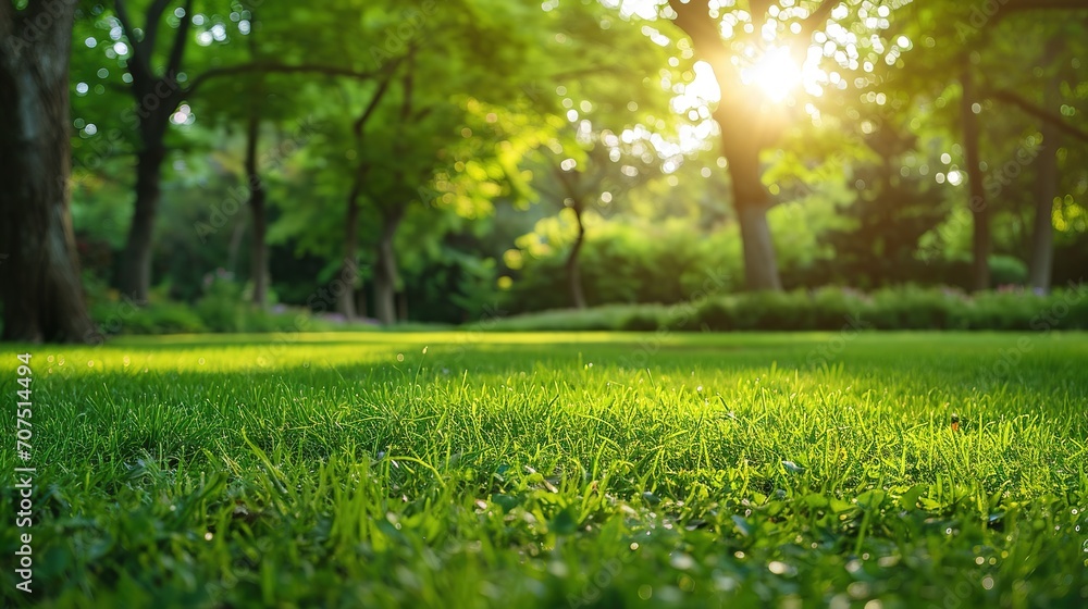 Green lawn and trees background with copyspace. Nature background concept Green lawn and trees background with copyspace. Nature background concept