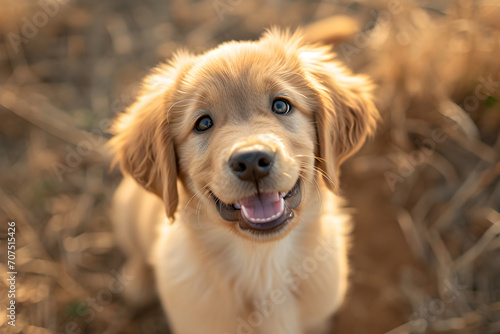 Small Dog Smiling in a Field