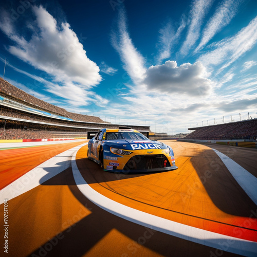 Sports cars race on a circuit, racing car