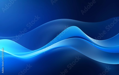 Shiny blue abstract background with waves. generative ai