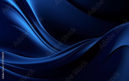 Dark blue abstract background with waves. generative ai