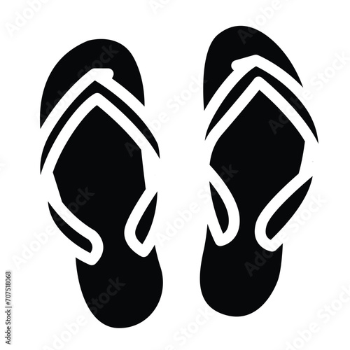 Flip-flops beach accessories isolated, vacations concept