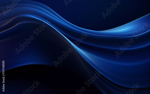 Dark blue abstract background with waves. generative ai