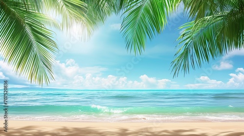 Palm and tropical beach background © INK ART BACKGROUND