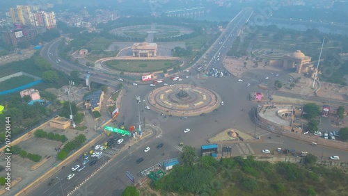 Beautiful aerial view city of Lucknow  Beautiful Road, Park, 1090 lucknow Chowk and Ambedkar Park of Lucknow photo