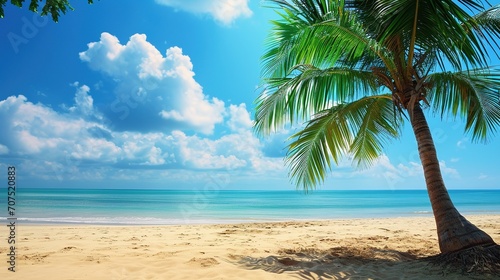 Palm and tropical beach background