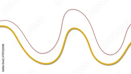 The wavy double curved line moves from left to right. Simulation of the activity of a measuring device, scanning device or control system. photo