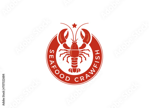 Crayfish Prawn Shrimp Lobster Claw Seafood Circular Label logo design inspiration © Alvins Creative
