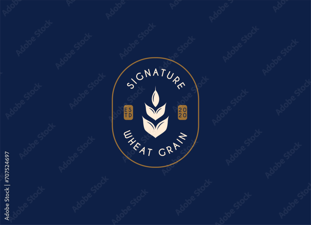 Simple and minimalist grain or wheat logo design. Brewery logo Simple and minimalist grain or wheat logo design. Brewery logo
