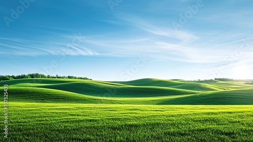 Summertime nature photo of lush green pastures and clear blue sky Explore Earth s beauty Copy 