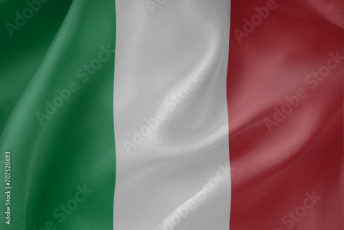 Italy  waving flag close up fabric texture background
