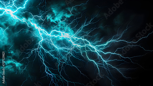 Abstract background of teal lightning