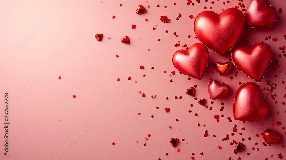 heart background, Valentine day theme, blank space for text, advertising banner,