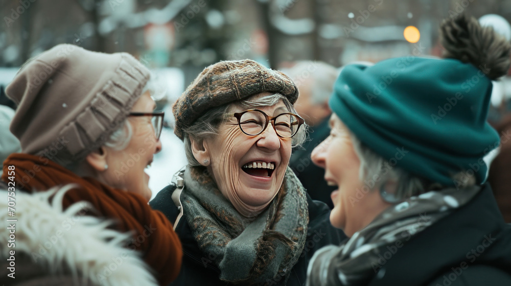 older ladies fun in winter older ladies fun in winter