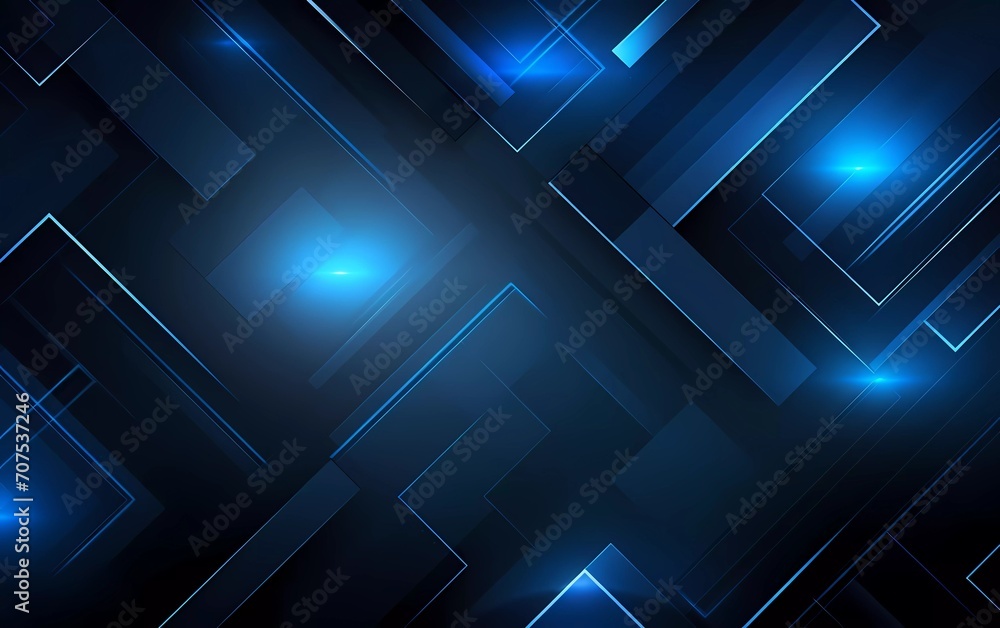 Glowing dark blue and gray abstract background geometry and layer elements vector. generative ai Glowing dark blue and gray abstract background geometry and layer elements vector. generative ai