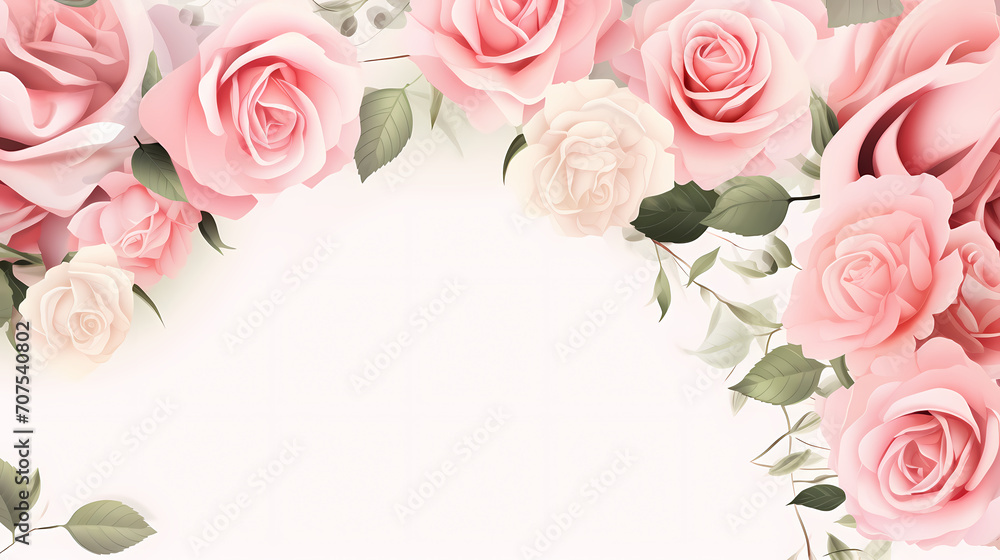 Empty floral frame with copy space for greeting card or invitation design Empty floral frame with copy space for greeting card or invitation design