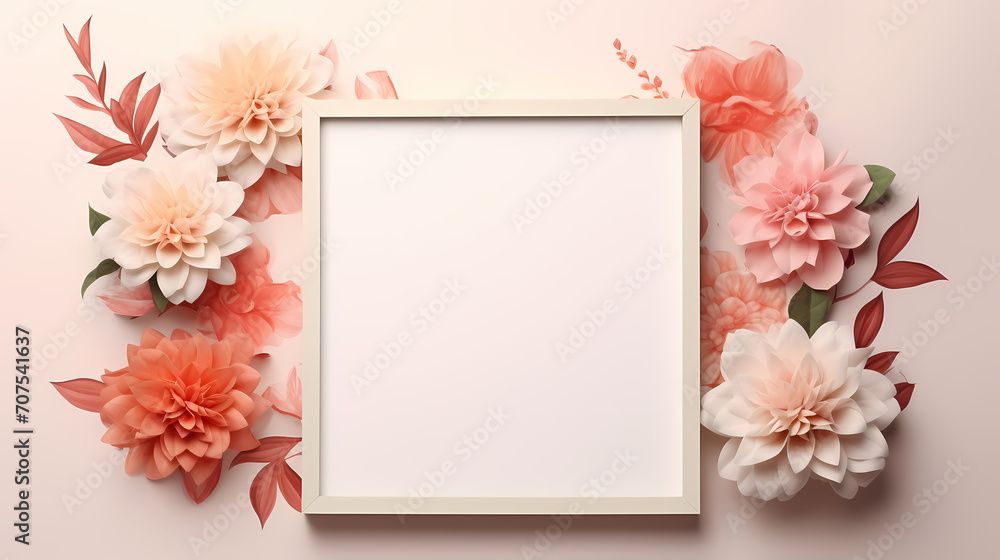 Empty floral frame with copy space for greeting card or invitation design Empty floral frame with copy space for greeting card or invitation design