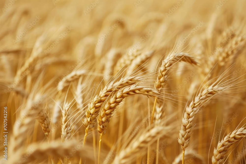Golden wheat field swaying in a gentle breeze Golden wheat field swaying in a gentle breeze