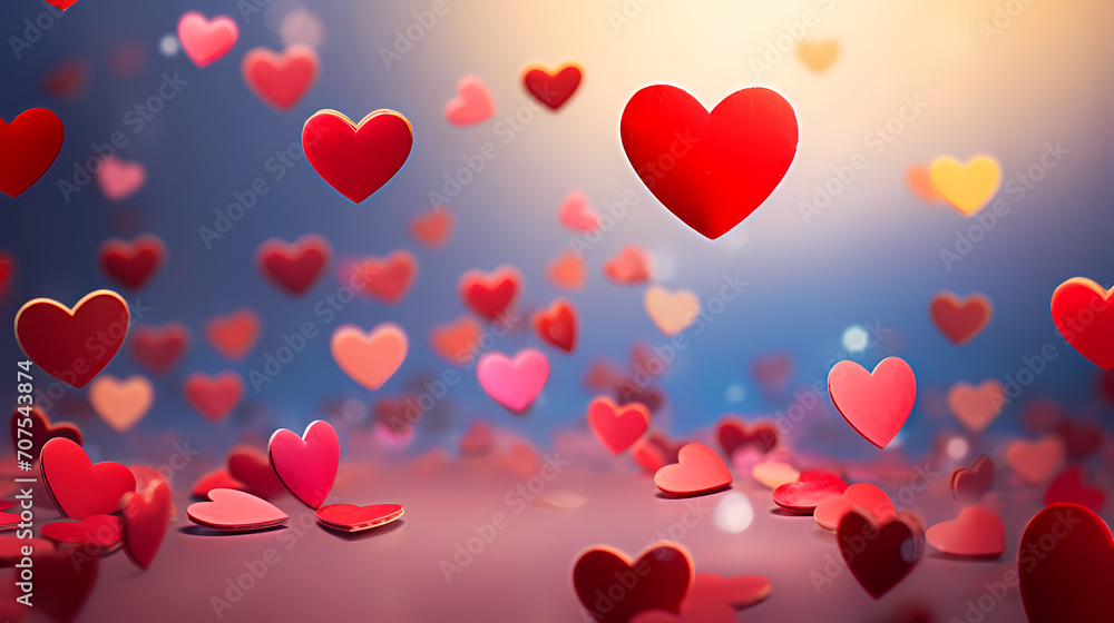 Valentine's Day, love hearts, red hearts, Valentine's Day background, wedding background with blank copy space Valentine's Day, love hearts, red hearts, Valentine's Day background, wedding background with blank copy space