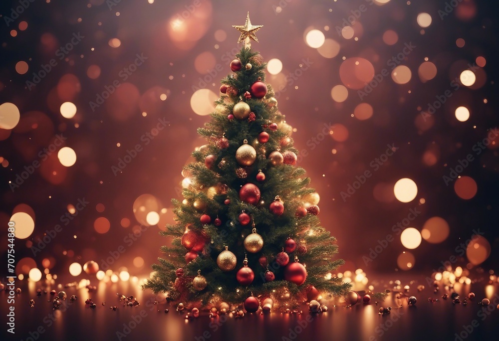 Abstract fantasy festive christmas tree background header wallpaper background 3d illustration Abstract fantasy festive christmas tree background header wallpaper background 3d illustration