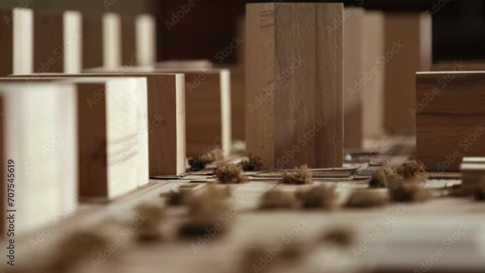 Man Made Structure Objects for New Life People. Project for the Presentation Created from Ecological Materials. Entrepreneur Create for the Exhibition a Sample of Calm Living Space. Close-up shot Man Made Structure Objects for New Life People. Project for the Presentation Created from Ecological Materials. Entrepreneur Create for the Exhibition a Sample of Calm Living Space. Close-up shot