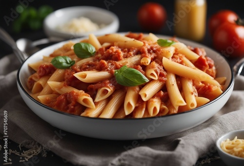 Penne pasta in tomato sauce