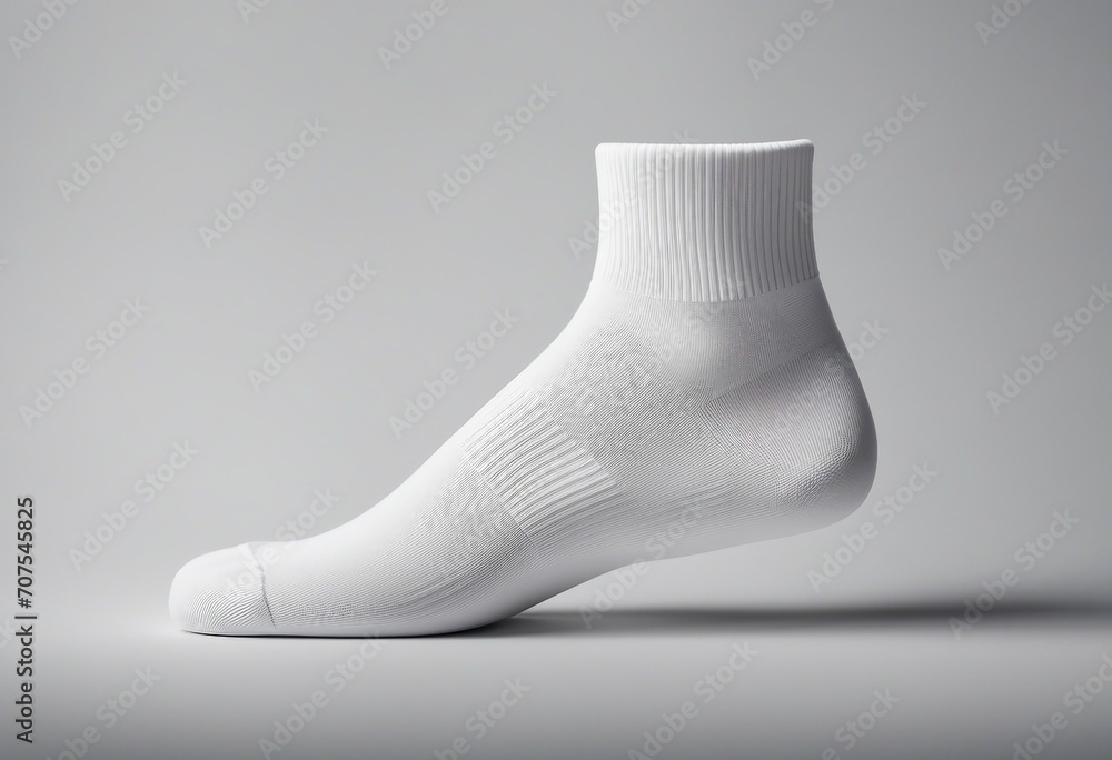 White socks isolated mockup on white background White socks isolated mockup on white background