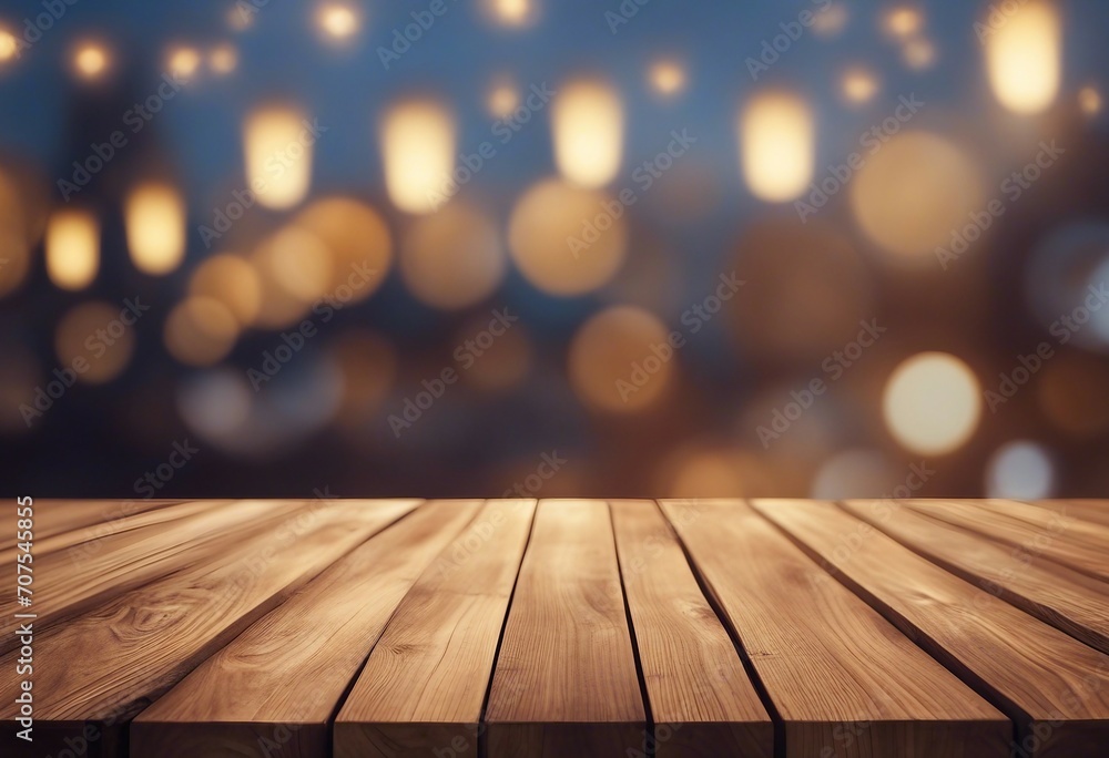 Wooden table top on blur sunlight background Perfect for showcasing products or as a neutral base Wooden table top on blur sunlight background Perfect for showcasing products or as a neutral base