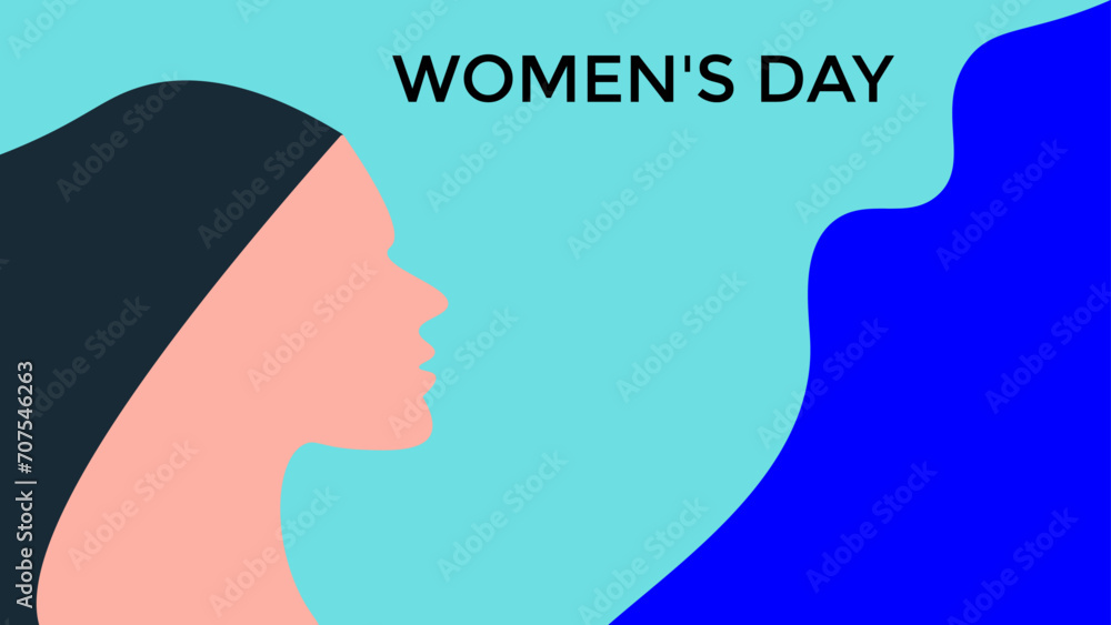  International Women's Rights Day design - Women Faces Diversity illustration banner.