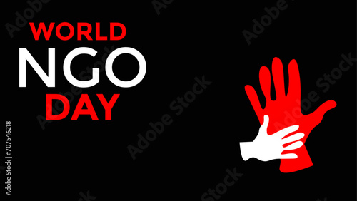  World NGO Day. Holiday concept. Template for background, banner, card, and poster with text inscription.